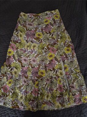Loft Floral Ruffle Hem Women's Skirt